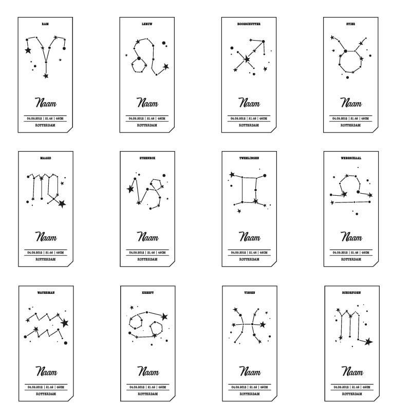Geboorteplankje Sterrenbeeld | Geboorteplankjes | Sparqles
