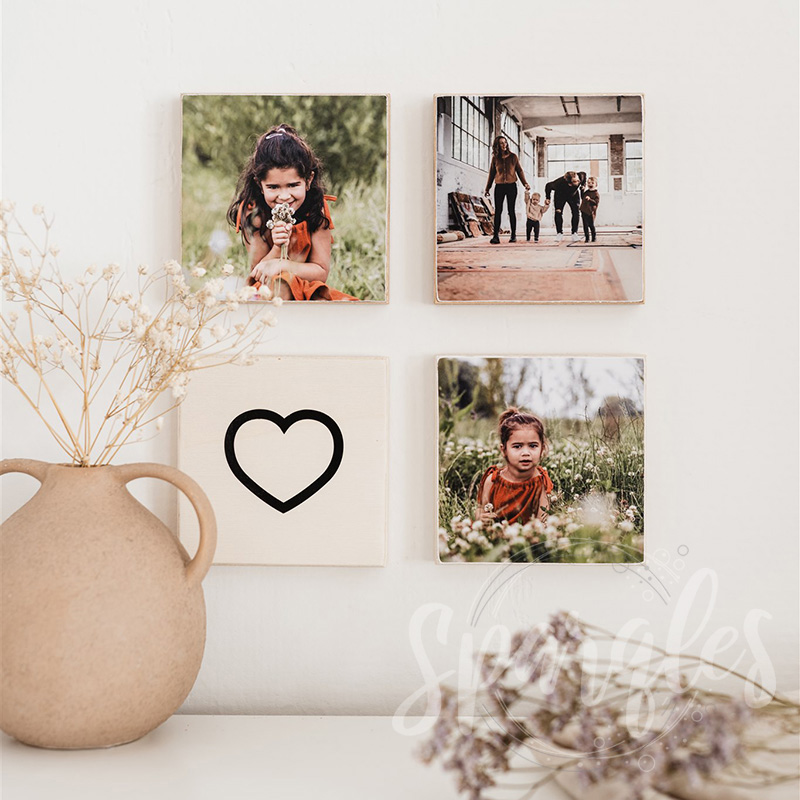 Foto op hout 10 x 10 cm | Foto's op Hout | Sparqles